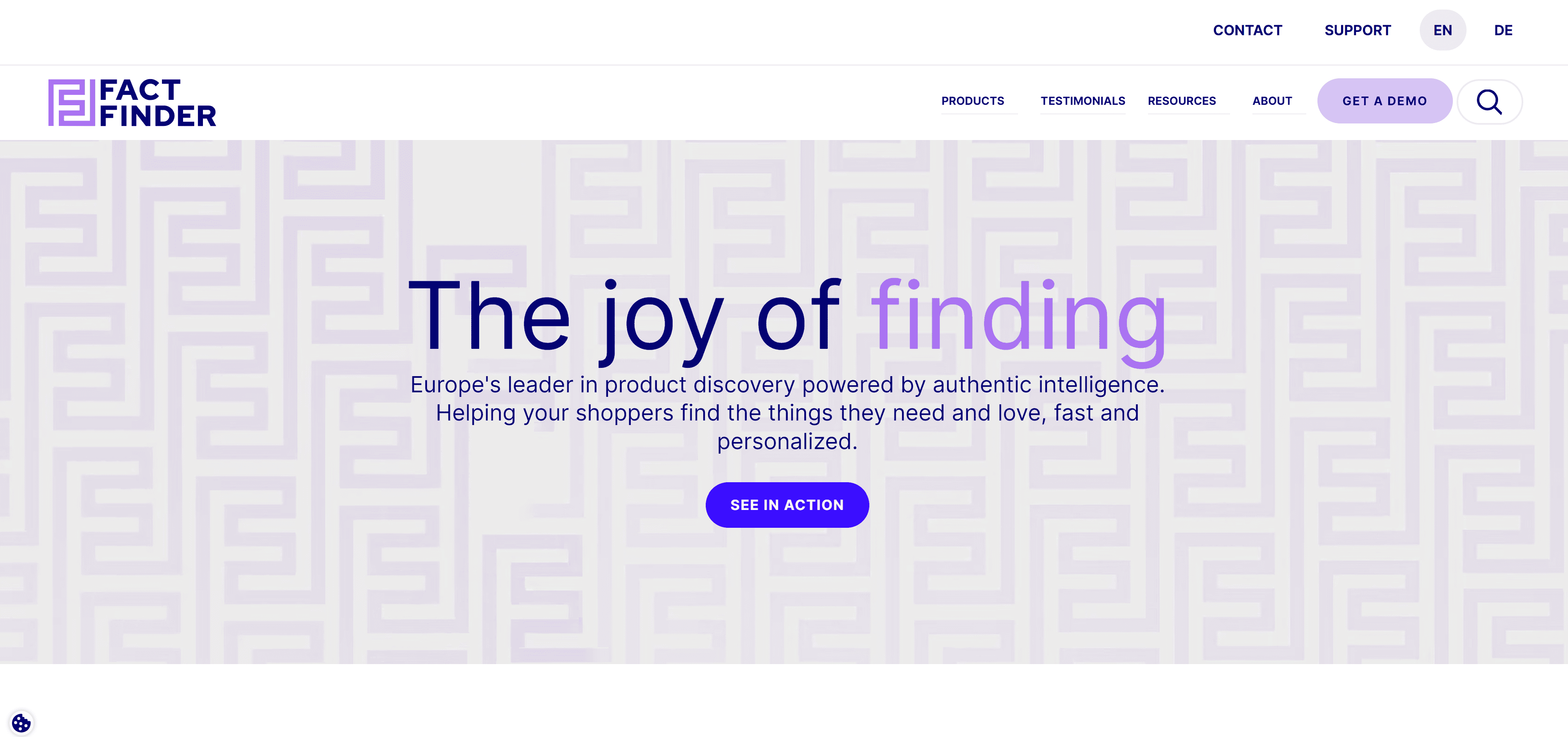 A picture showing the FACT-finder homepage